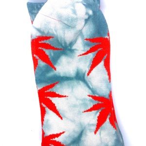 Weed Socks Tie Dye (Red Leafs)